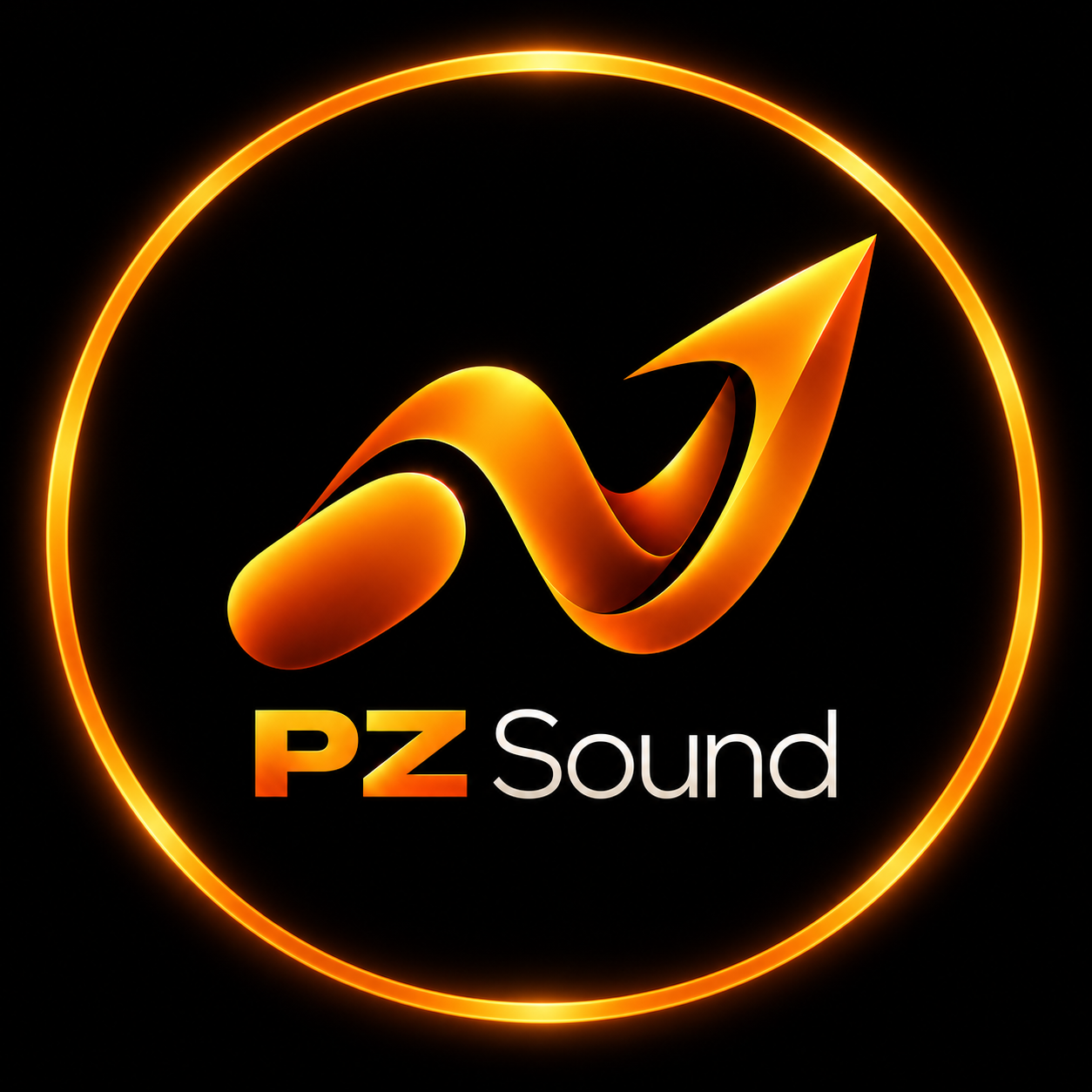 Capa PZ Sound com a assinatura completa e moldura circular laranja.